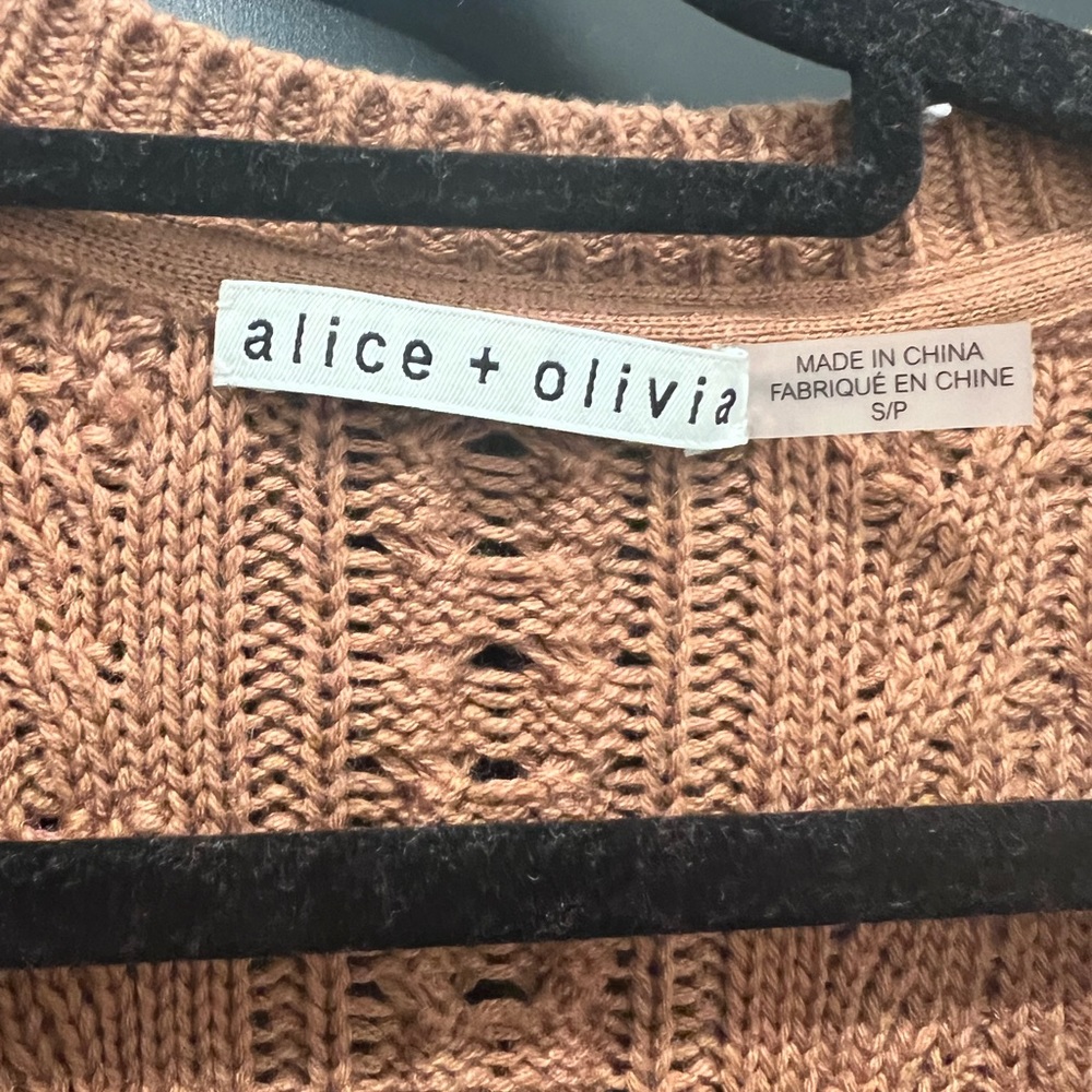 Alice + Olivia Brown Knit Dress with Black Ribbon Bows - Picture 4 of 6
